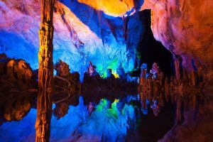 Underground,Lake,In,Reed,Flute,Caves,In,Guilin,,china